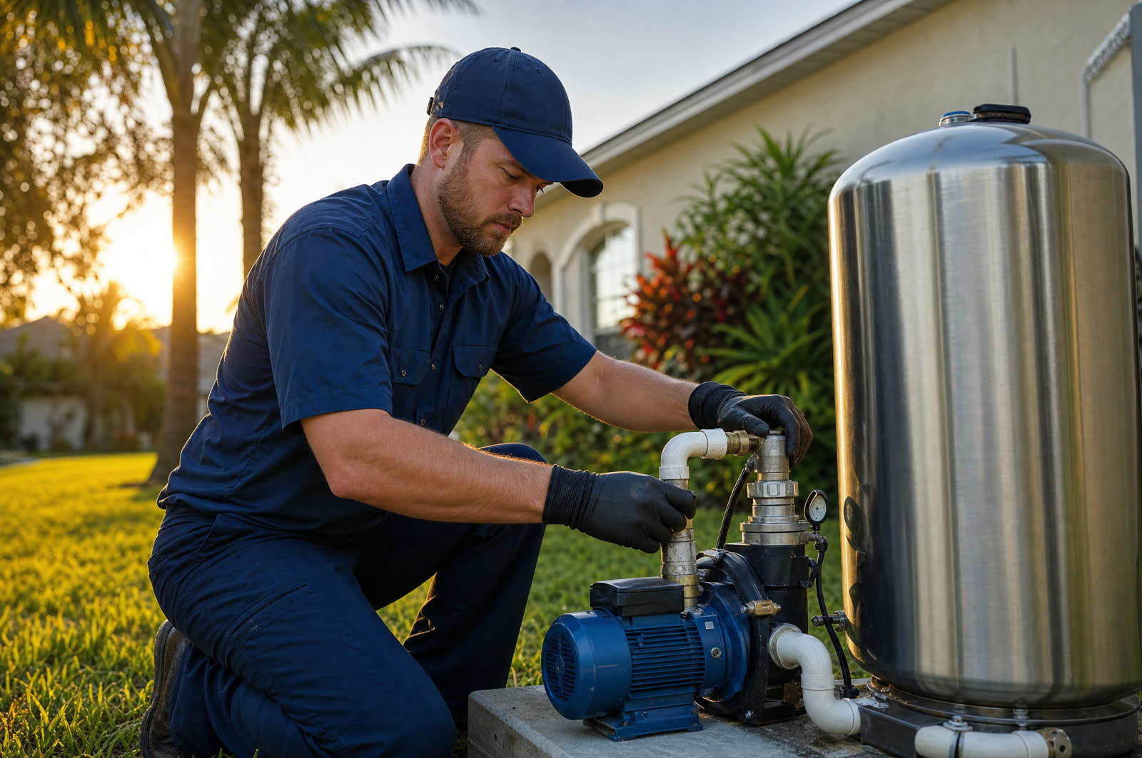 Well water system serviced at a Florida home