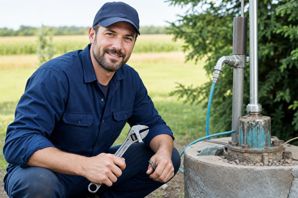 Ocala Well & Septic technician servicing a well system