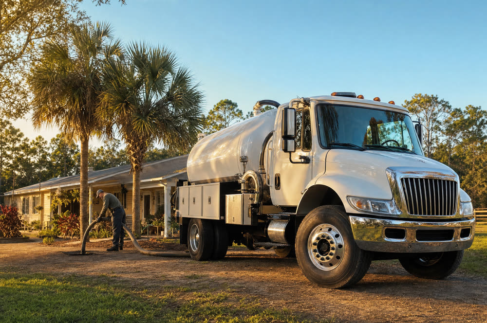 Ocala Well & Septic service truck on a same-day call